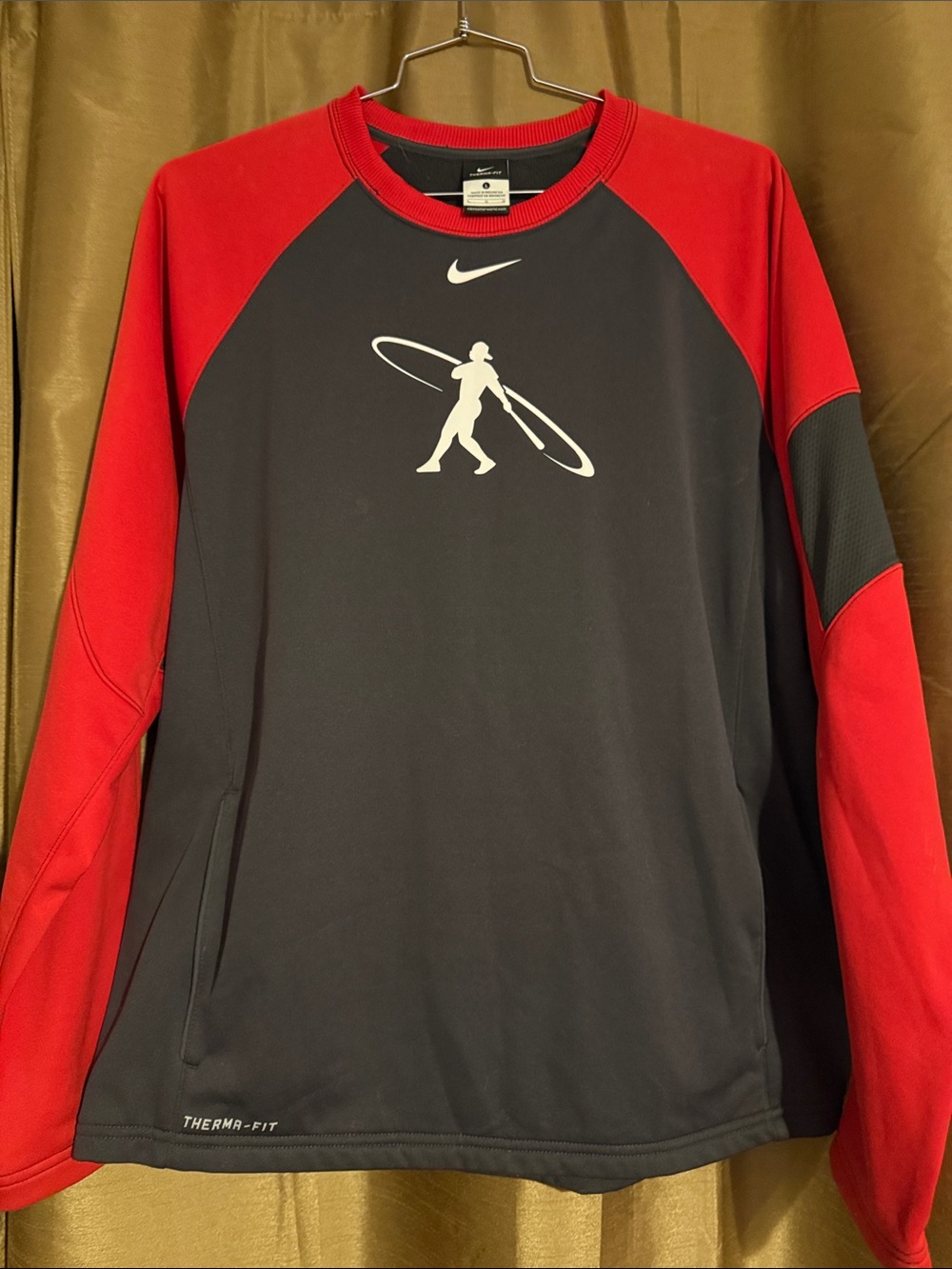 Nike 2012 Ken Griffey Jr. Black & Red Athletic Therma-FIT Pullover with pockets